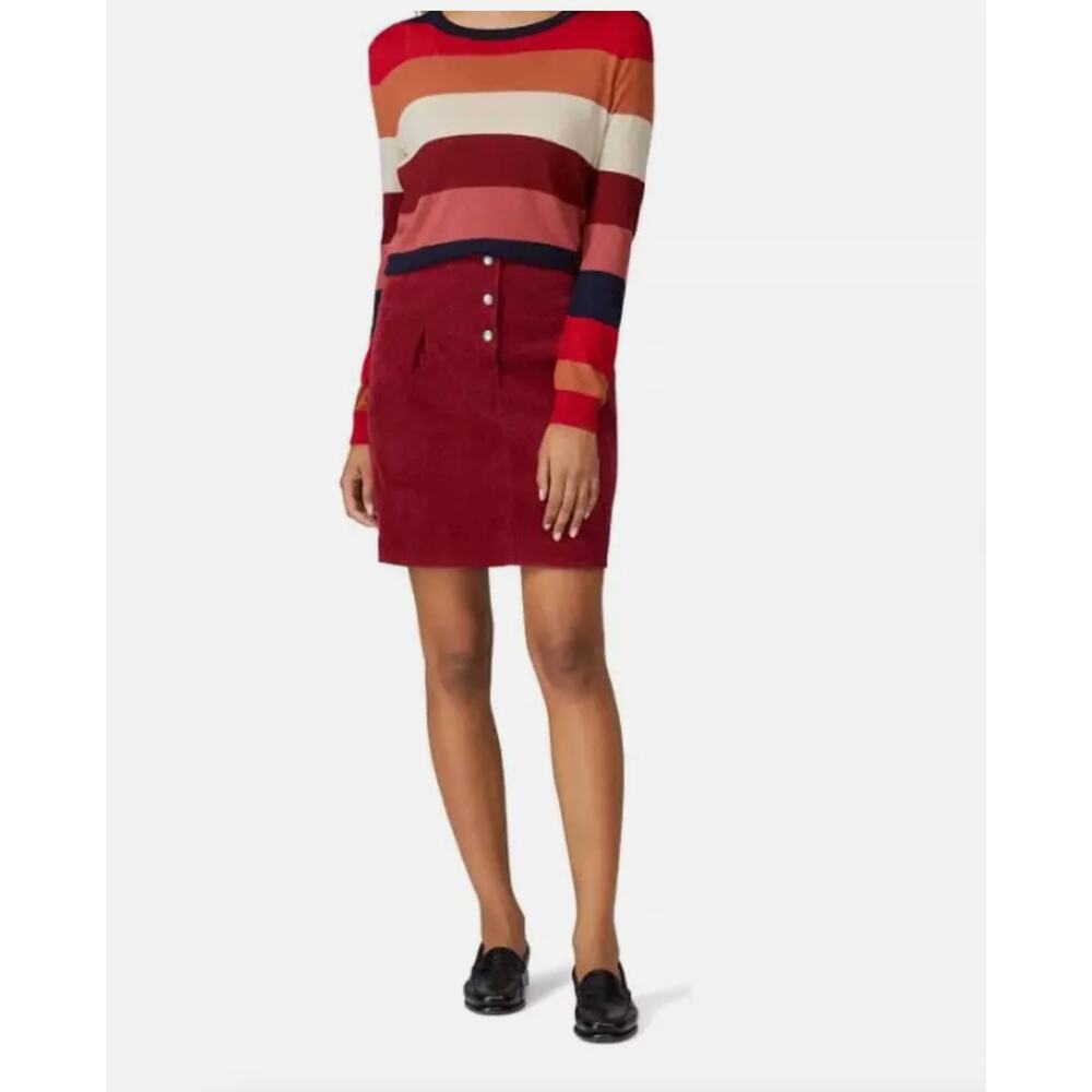 Rebecca Minkoff Brielle Red Corduroy Pocket Button Pencil Skirt Size 0 XS - Picture 2 of 11